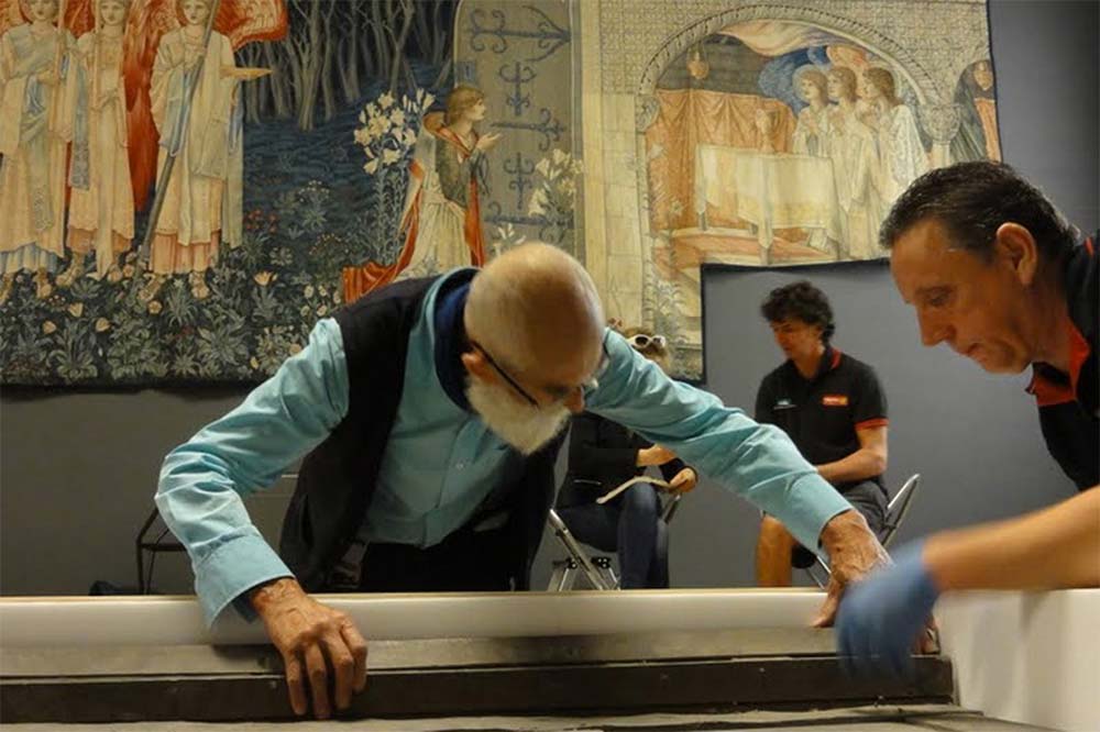 Crown Fine Art Handlers handling artwork