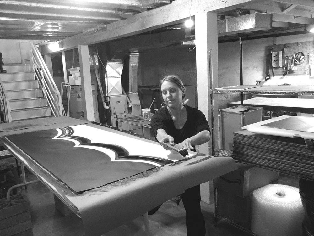Heather Goodwind working in her studio